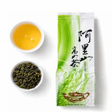BESTLEAFTEA Premium Alishan Aromatic Oolong Tea package with brewed tea and loose oolong tea leaves
