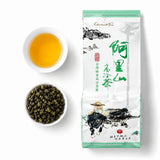 BESTLEAFTEA Alishan Xiding High Mountain Oolong Tea package with brewed tea and loose tea leaves