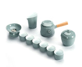 BestLeafTea Blue-Gray Chinese Tea Set - Elegant Teapot, Tea Cups, Tin, Dispatcher, Filter & Tea Box