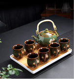 Chinese/Japanese Style Tea Set Ceramic Teapot Tea Cup  Porcelain Tea Set With Tea Tray