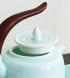 Tea Set Gift-Suet Jade Brewing Teapot With Saucer| 羊脂玉瓷青茶壶