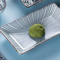 Blue and white porcelain Japanese style tableware bowl and dish set