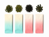 Clean white background product image of luxury BESTLEAFTEA tea sampler packaging set