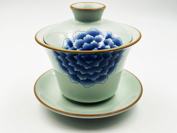 Chinese Ceramic Tea Blue Flower Gongfu Gaiwan