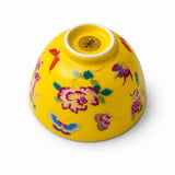 Porcelain Tea Cup with Butterfly and Floral Design