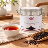 Premium Flowery Lapsang Souchong/花香正山小种 - 80g tin lifestyle scene - SKU V5-KIWU-MKKD
