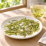 2026 First Harvest Organic Mingqian Longjing Dragon Well Green Tea - 125 g/4.23 oz(bag) lifestyle scene - SKU BLT-LJ-MQ-125G-BAG