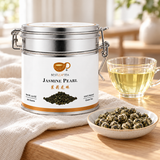 Premium Jasmine Pearls Green Tea – Chinese Loose Leaf Tea| BESTLEAFTEA - 3.5 oz/ 100 g tin lifestyle scene - SKU 61-HDDL-7UI8