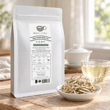 Silver Needle White Tea (Bai Hao Yin Zhen) - 7.5 oz/ 215g Bag lifestyle scene - SKU BR-MC0U-GTPS