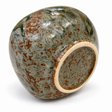 Underside of the Kouzan Kiln Japanese ceramic vase showing the unglazed foot ring