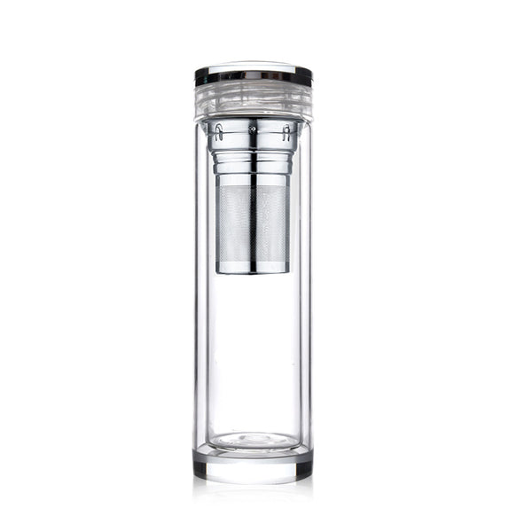 Double Wall Clear Glass Thermos Flask 260ml FGH-2185 - Dragon Tea