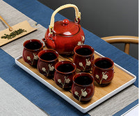 Ceramic Teapot Tea Cup KongFu Porcelain Tea Set 12 pieces(RED)