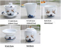 Traditional Gaiwan Tea Set Ceramic KongFu Porcelain gaiwan set