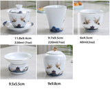 Traditional Gaiwan Tea Set Ceramic KongFu Porcelain gaiwan set