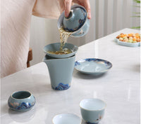 Traditional Gaiwan Tea Set Ceramic KongFu Porcelain gaiwan set