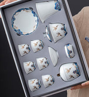 Traditional Gaiwan Tea Set Ceramic KongFu Porcelain gaiwan set
