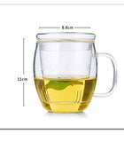 Borosilicate Glass Brewing Teapot Single Cup Tea Brewing 16 oz (with Glass Lid and Infuser)
