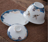 Traditional Gaiwan Tea Set Ceramic KongFu Porcelain gaiwan set