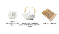 Chinese/Japanese Hand Paint Ceramic Teapot Tea Cup  Porcelain Tea Set (White)
