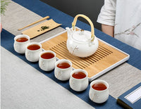 Chinese/Japanese Hand Paint Ceramic Teapot Tea Cup  Porcelain Tea Set (White)