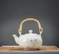 Chinese/Japanese Hand Paint Ceramic Teapot Tea Cup  Porcelain Tea Set (White)