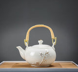Chinese/Japanese Hand Paint Ceramic Teapot Tea Cup  Porcelain Tea Set (White)